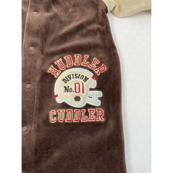 Carter's 1-Piece Brown Romper 9Mo Football Cuddler, soft Super Fun - Picture 2 of 5